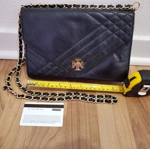 Authentic Tory Burch cross body black purse